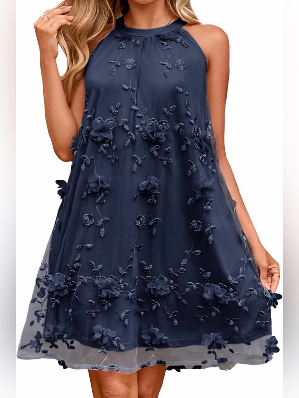 Simplee Women Halter Summer Dress Sleeveless Wedding Guest